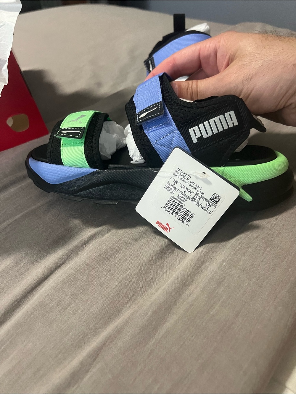 Womens puma RS-sandal glow in dark (381933 01) no box size 5